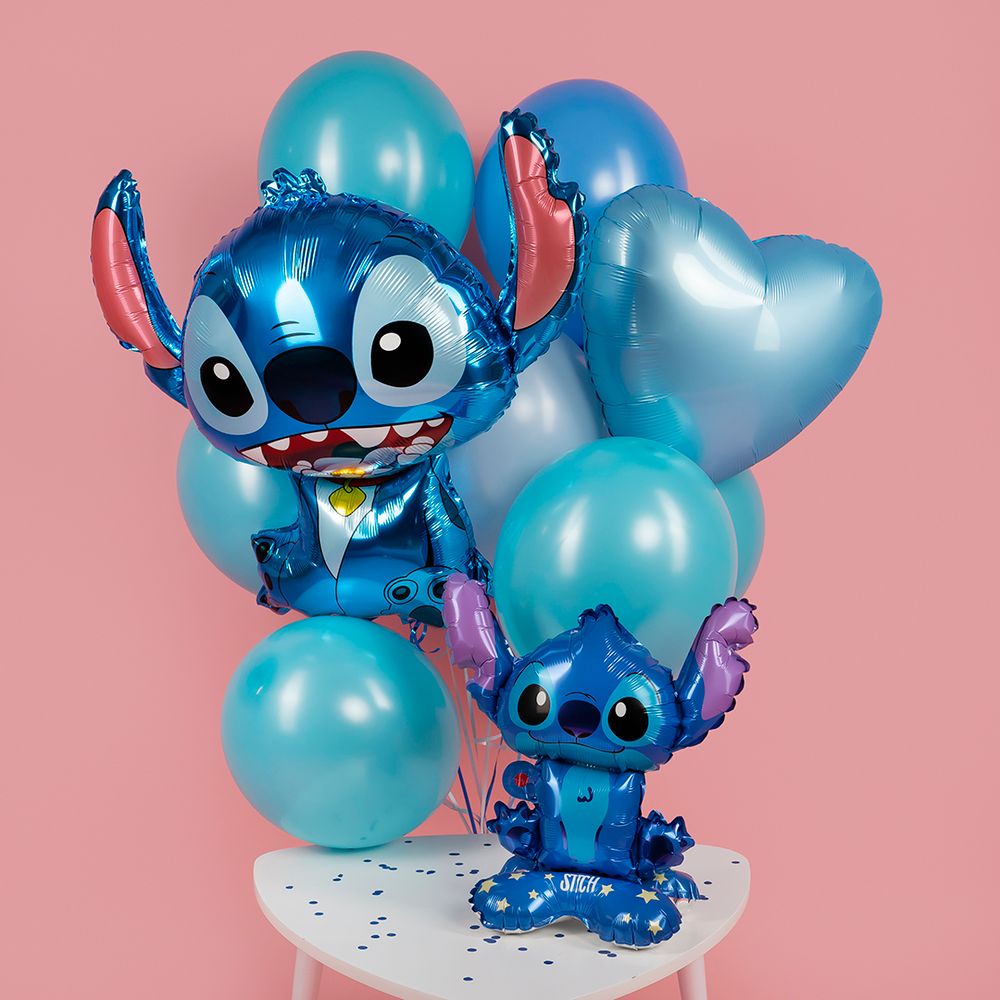 К Шар-фигура, фольга, ПОД ВОЗДУХ "Монстрик любимый. Стич", на подставке (Falali), 19"/48 см  Изображение2