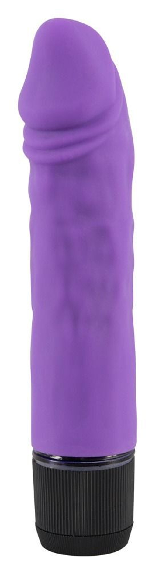 Фиолетовый вибратор-реалистик без мошонки - 14,5 см.
