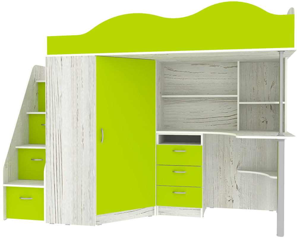 Кровать-чердак КарИВи Пионер Винтерберг Лайм