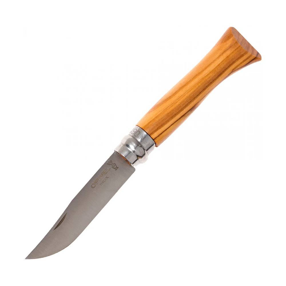 Нож Opinel №8, нержавеющая сталь, рукоять из оливкового дерева в картонной коробке