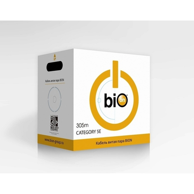 Кабель витая пара Bion BCL-U5510-381 U/UTP, кат.5e, 4x2x0,51 мм AWG 24, медь, одножильный, PE, для внешней прокладки, 305м, черный