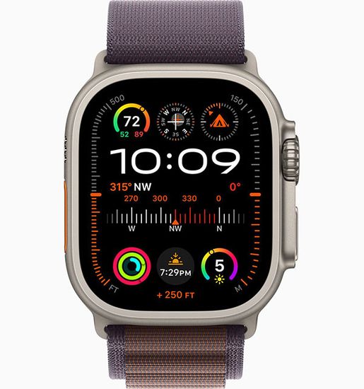 Apple Watch Ultra 2 GPS + Cellular 49mm (корпус - титан, ремешок Alpine Loop индиго, IP6X, размер S)