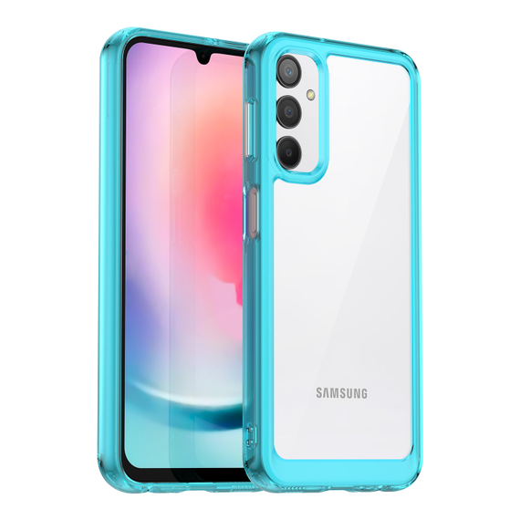 Усиленный чехол с рамками бирюзового цвета для Samsung Galaxy A24 4G, мягкий отклик кнопок