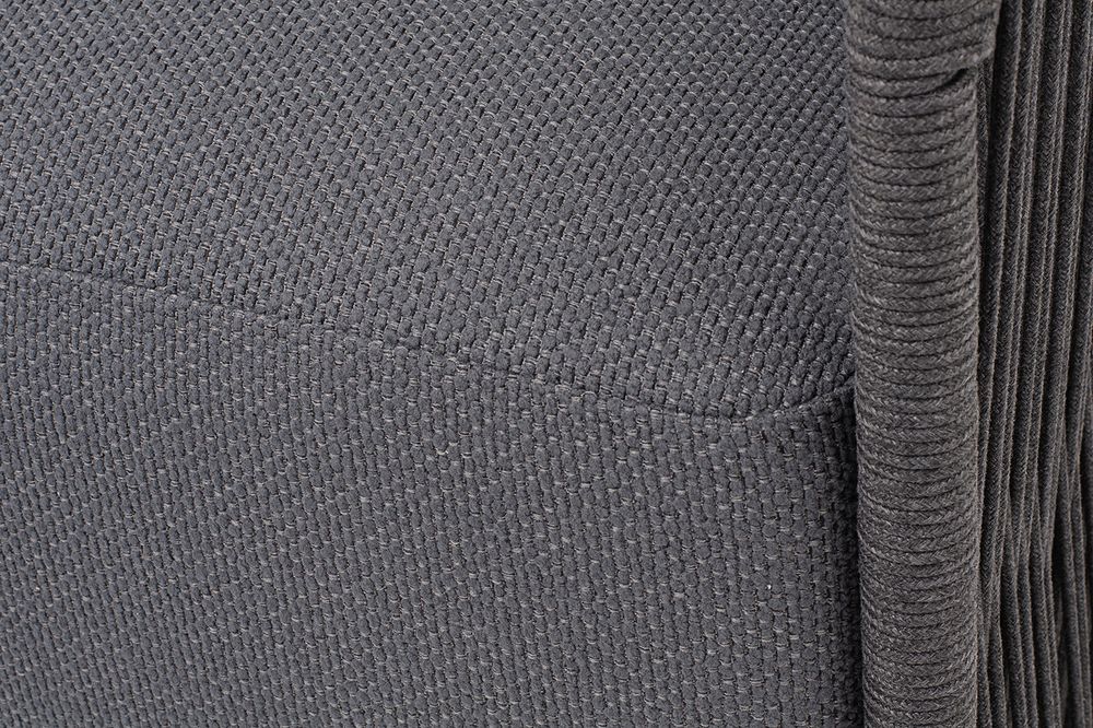 "Лугано" кресло плетеное из роупа, каркас алюминий темно-серый (RAL7024) муар, роуп темно-серый круглый, ткань темно-серая YB25-0027