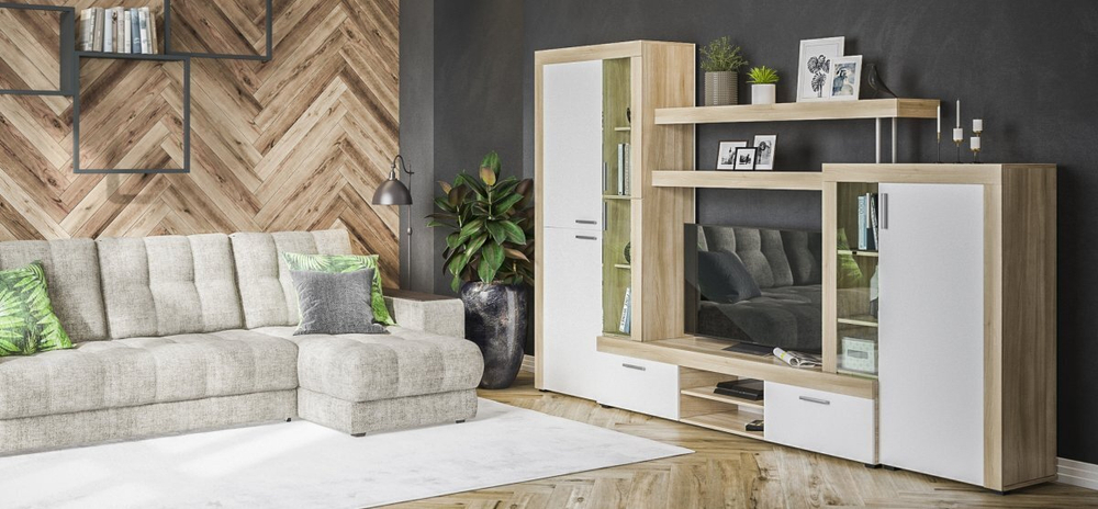 Стенка Монтана сонома, белый