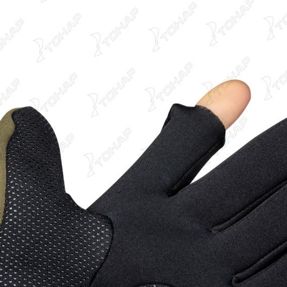 Перчатки Helios рыбацкие неопрен. Хаки р. XL