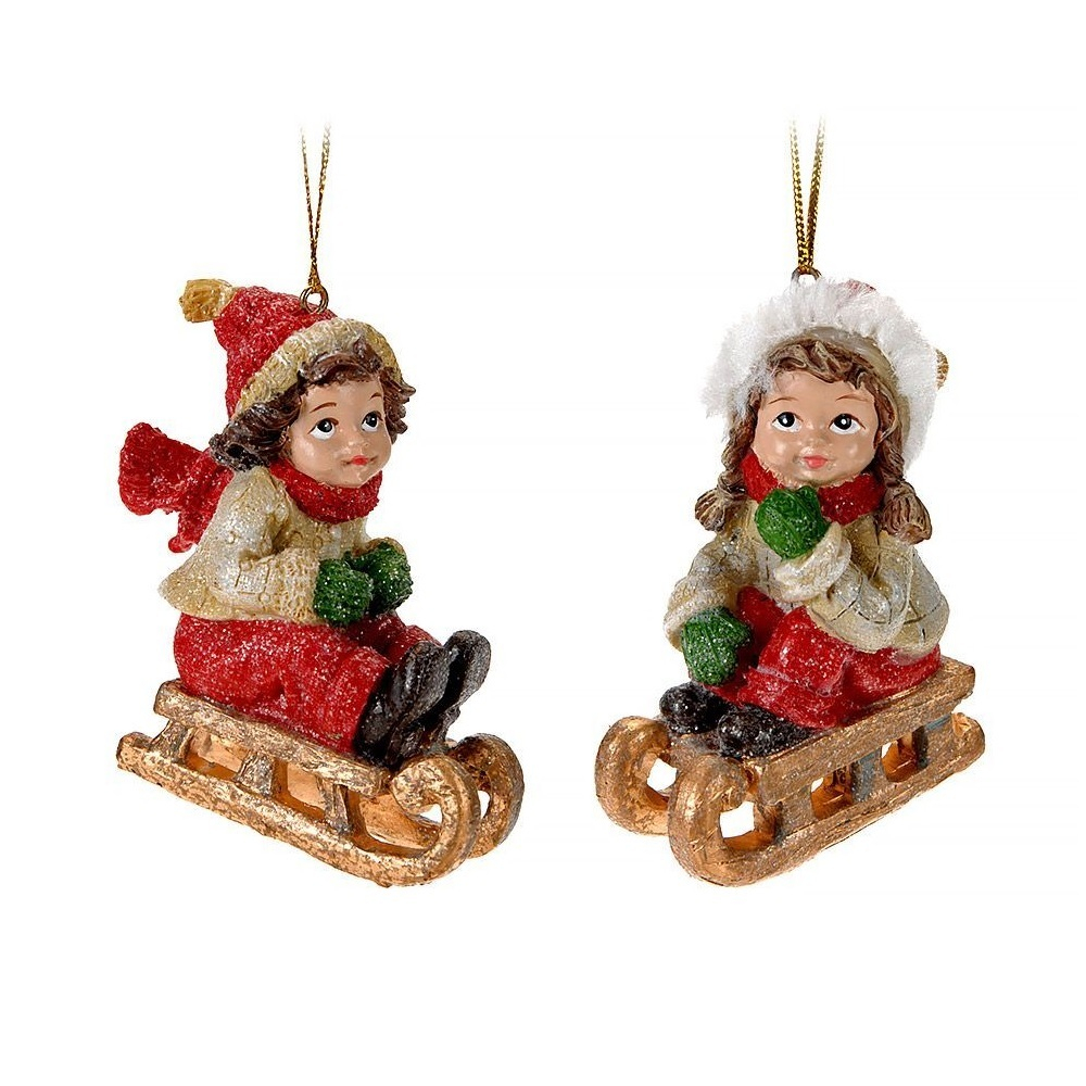 Девочка на санях/мальчик на лыжах