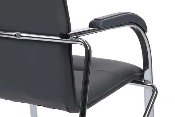 Стул Самба с пластиковыми подлокотниками SMB-03H Хром гальв. Серый