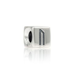 Шарм куб с руной Уруз - подвеска из серебра 925 пробы