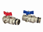 Кран отсечной прямой с термометром 1" для коллекторной группы САРМАТ (2шт) BV5000 (CN)