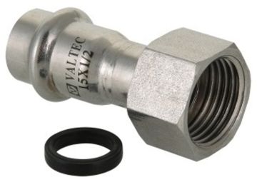 Соединитель с накидной гайкой Valtec 15х3/4" (пресс-фитинги из нерж. стали серии VTi.908.I)