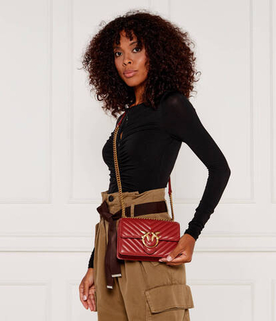 Кожаная сумка-мессенджер LOVE ONE MINI DC Pinko - красный(100074 A0GK)