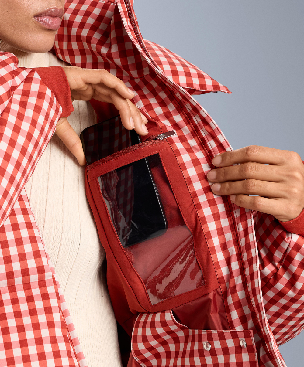 Oysho Легкий водонепроницаемый короткий пуховик Minardi Piume SKI, ярко-оранжевый