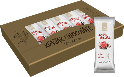 Шоколад без сахара KONJAK CHOCOLATE Малиновый, кор. 10 шт.