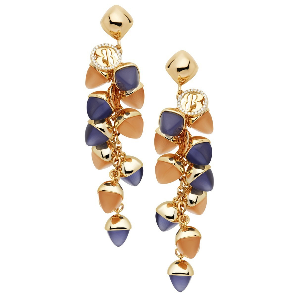 Серьги Boccadamo Caleida Violet-Brown XOR534DB V/BR/G с лазуритом, амазонитом
