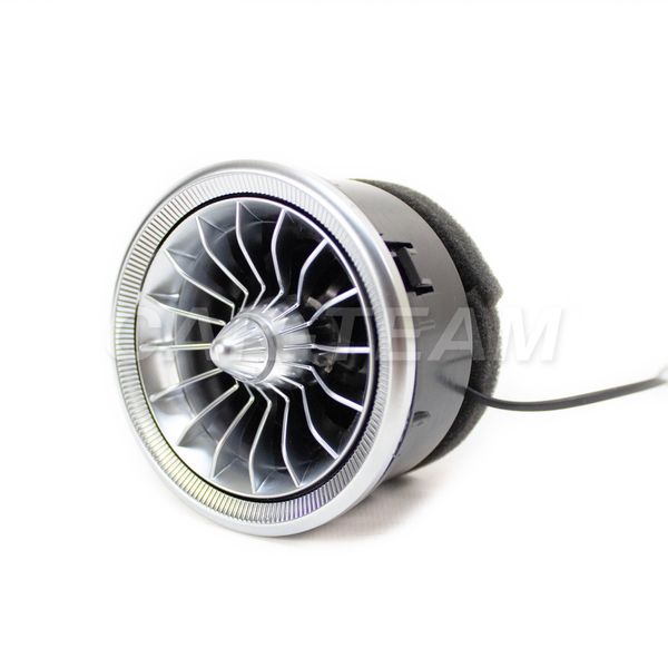 Сопло вентиляции (mini, спицы) в стиле AMG регулируемое с белой подсветкой - серебро (1шт)