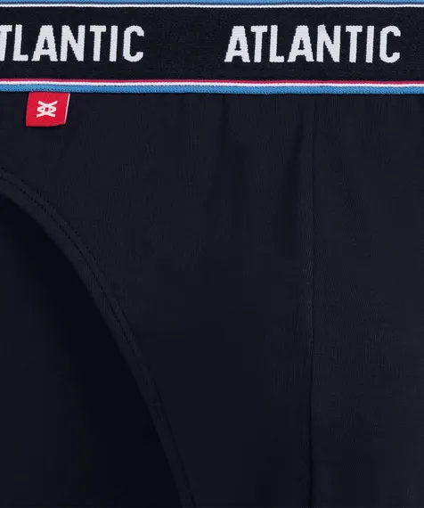 Мужские трусы (3шт) слипы спорт Atlantic 3MP-200, хлопок, темно-синий + коралловый + серый меланж