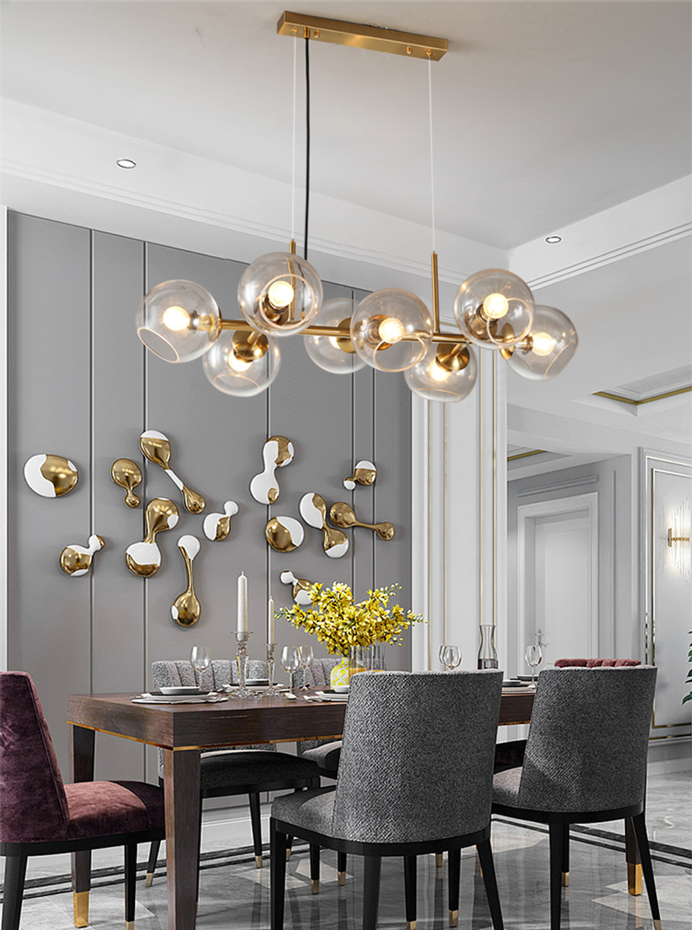 Pendant design lamp    (Black/Clear)Tongay