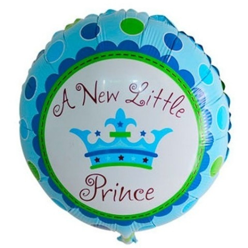 Шар фольгированный Круг "корона маленький принц" 18" с гелием