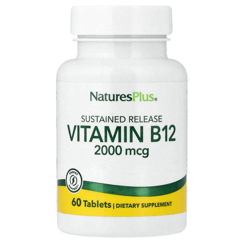 NaturesPlus, витамин B12, длительное высвобождение, 60 таблеток