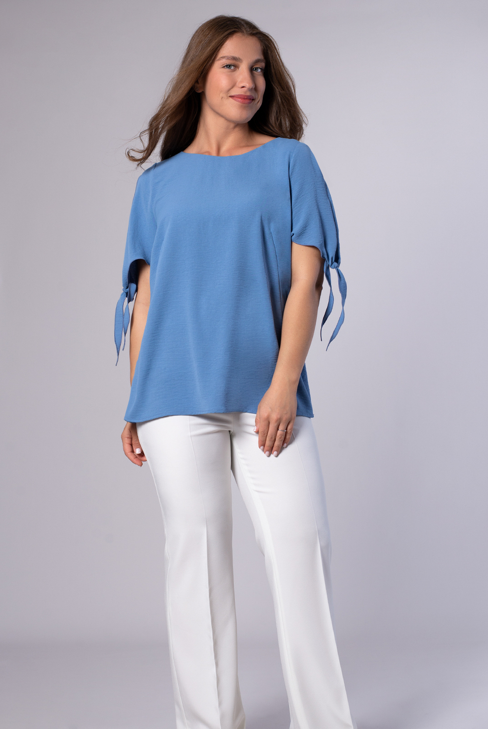 Блузка женская 3967ВП, Серо-голубой #30СГ093967ВП