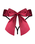 Трусики-стринги Tienesy с пышным бантом (Размер: L-XL) (Цвет: черный с малиновым)