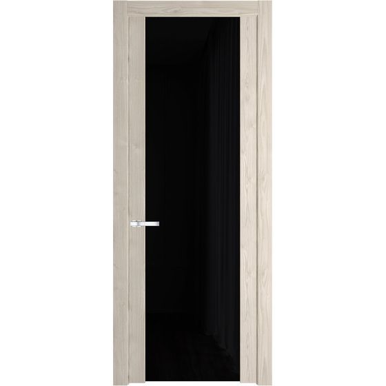 Межкомнатная дверь Profil Doors 1.13N каштан светлый стекло чёрный триплекс 8 мм