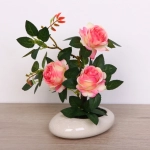 Цветочная композиция «Розовый восторг» 25см в горшке, цвет розовый