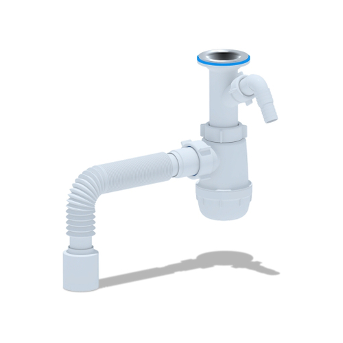 Сифон 1 1/2*40 Ani Грот с носиком, с гофрой 40х50 А2010 АНИ пласт