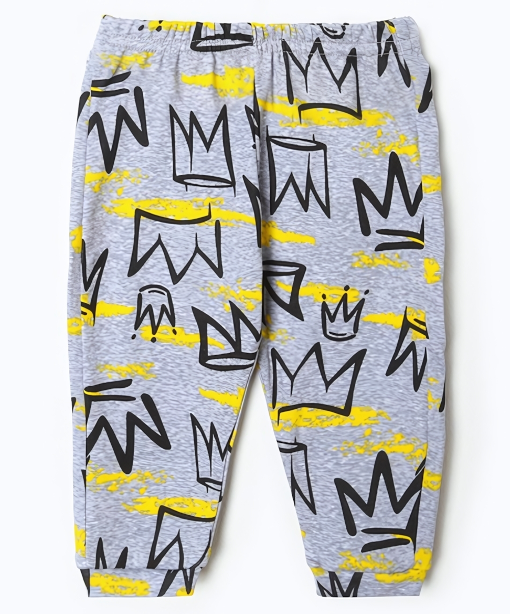 Ползунки (Штанишки) детские цвет серый/короны, рост 74 см (Тошка)