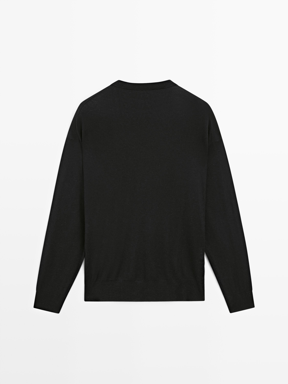 Massimo Dutti Вязаный свитер оверсайз, черный