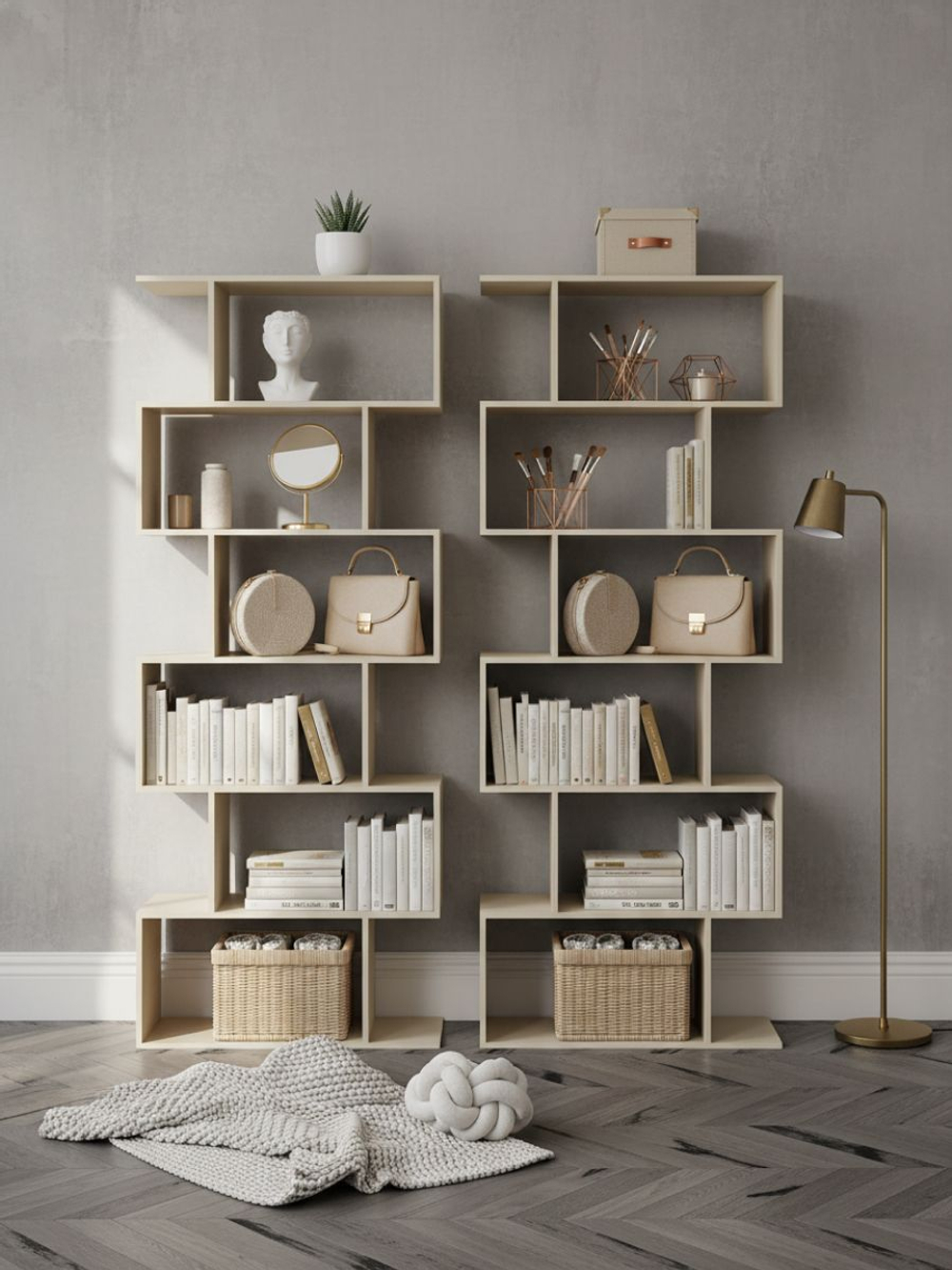 Стеллаж, 72х24х174, Марм, напольный, для игрушек и книг, в ванную, персидский жемчуг, Dipriz