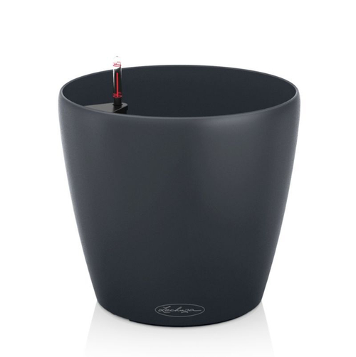 Кашпо Lechuza "Color Classico Complete slate" (пластик), D18xH17 см