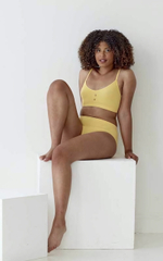 Эко-бюстгальтер в мелкий рубчик Eco-wear (Размер: S-M) (Цвет: желтый)