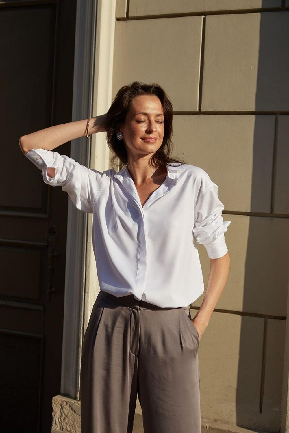 Рубашка Хельсинки белая вискоза