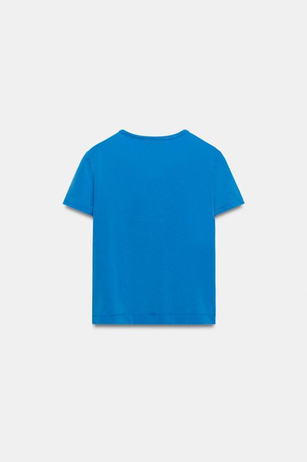ZARA ФУТБОЛКА С БЛЕСТЯЩИМ ТЕКСТОМ И ЭФФЕКТОМ ПОТЕРТОСТИ, СИНИЙ