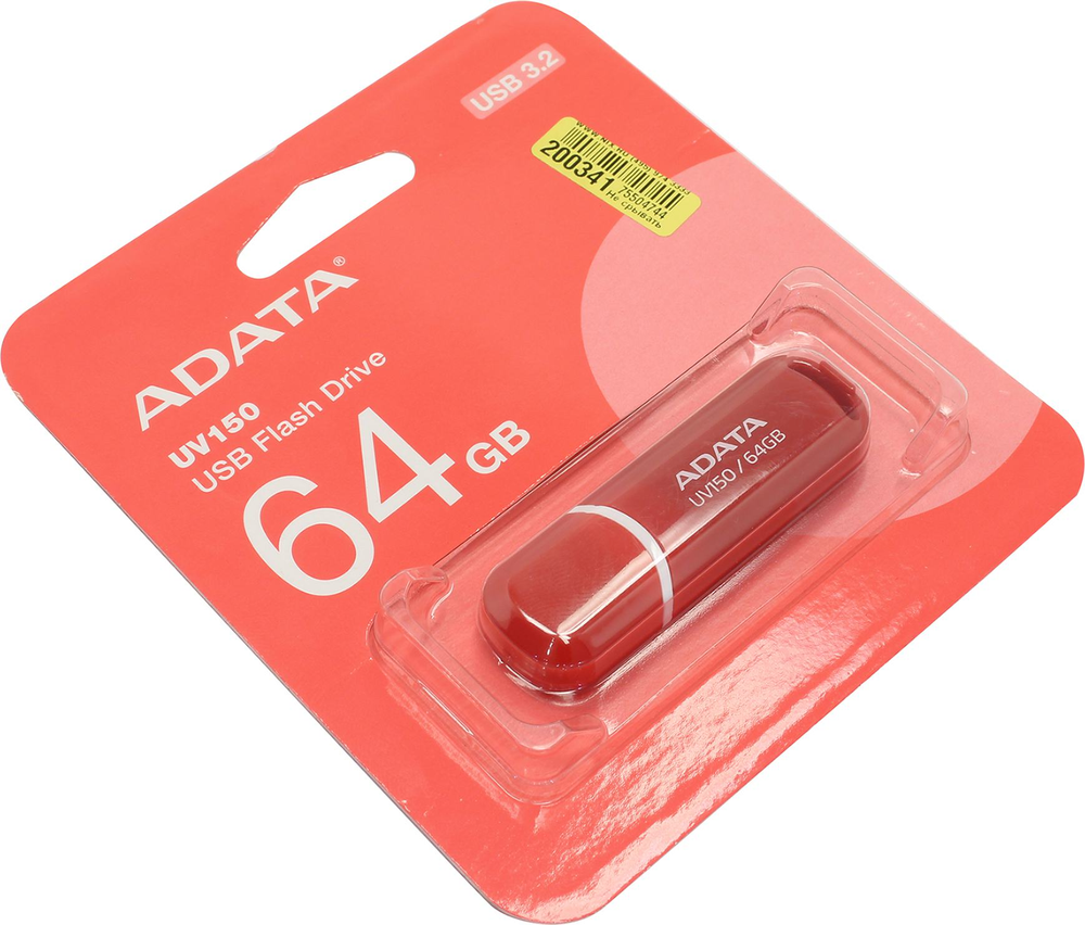 Накопитель ADATA DashDrive UV150 &lt;AUV150-64G-RRD&gt; USB3.0 Flash Drive 64Gb