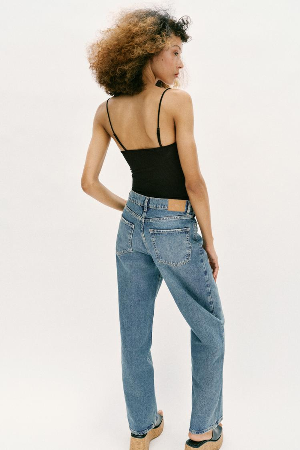 ZARA БОДИ СО СБОРКАМИ, ЧЕРНЫЙ