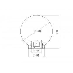 Садово-парковый светильник ЭРА НТУ 01-60-201 шар опаловый на опору / кронштейн IP44 Е27 max60Вт d200mm