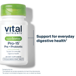 Vital Nutrients, Hyperbiotics®, Pro-15®, пре + пробиотик, 30 веганских микрогранул