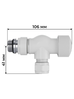 Набор термостатический осевой Royal Thermo Design Pro 15мм М30х1,5 (Белый)