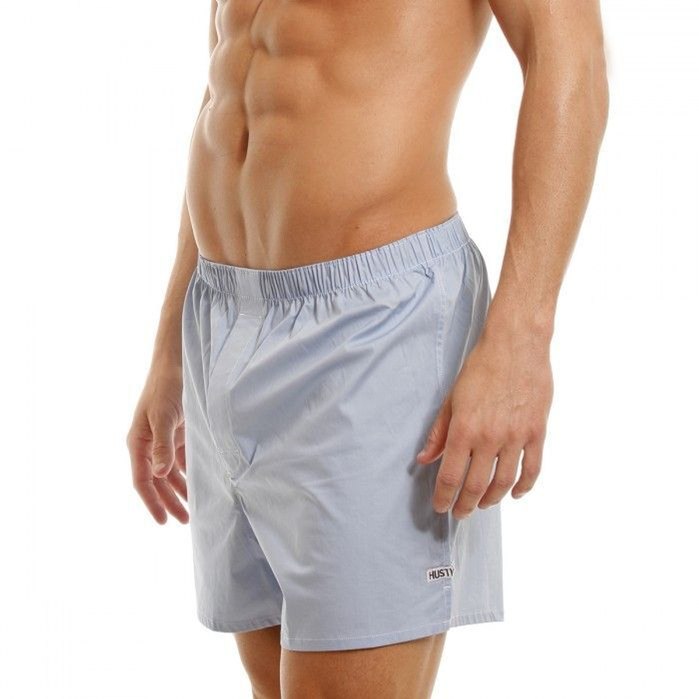 Комплект из 2 мужских трусов-шортов: голубые и белые с мелким рисунком (Размер: S) (Цвет: голубой с белым)