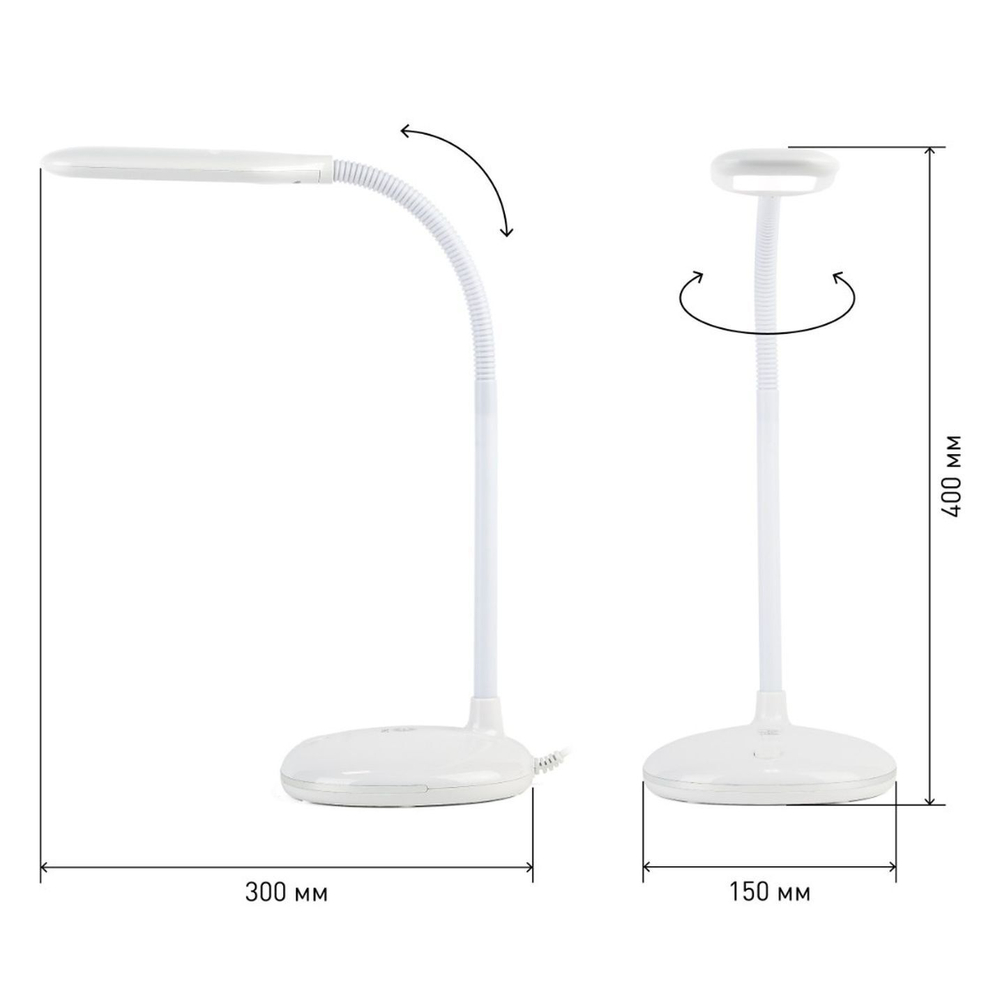 Светильник настольный LED, 8 Вт, белый, Эра, NLED-477-8W-W, 20х120, Б0041082