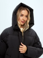 Пуховик зимний длинный с капюшоном оверсайз