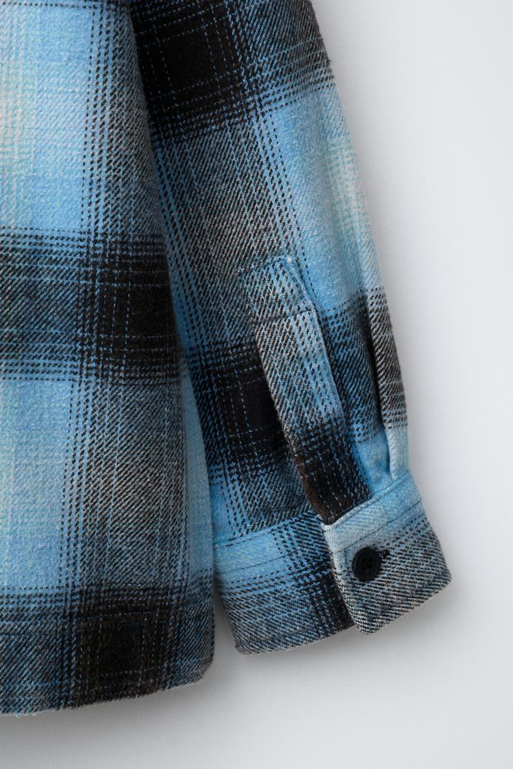 ZARA КУРТКА-РУБАШКА В КЛЕТКУ С ЭФФЕКТОМ ПОТЕРТОСТИ, БИРЮЗОВЫЙ