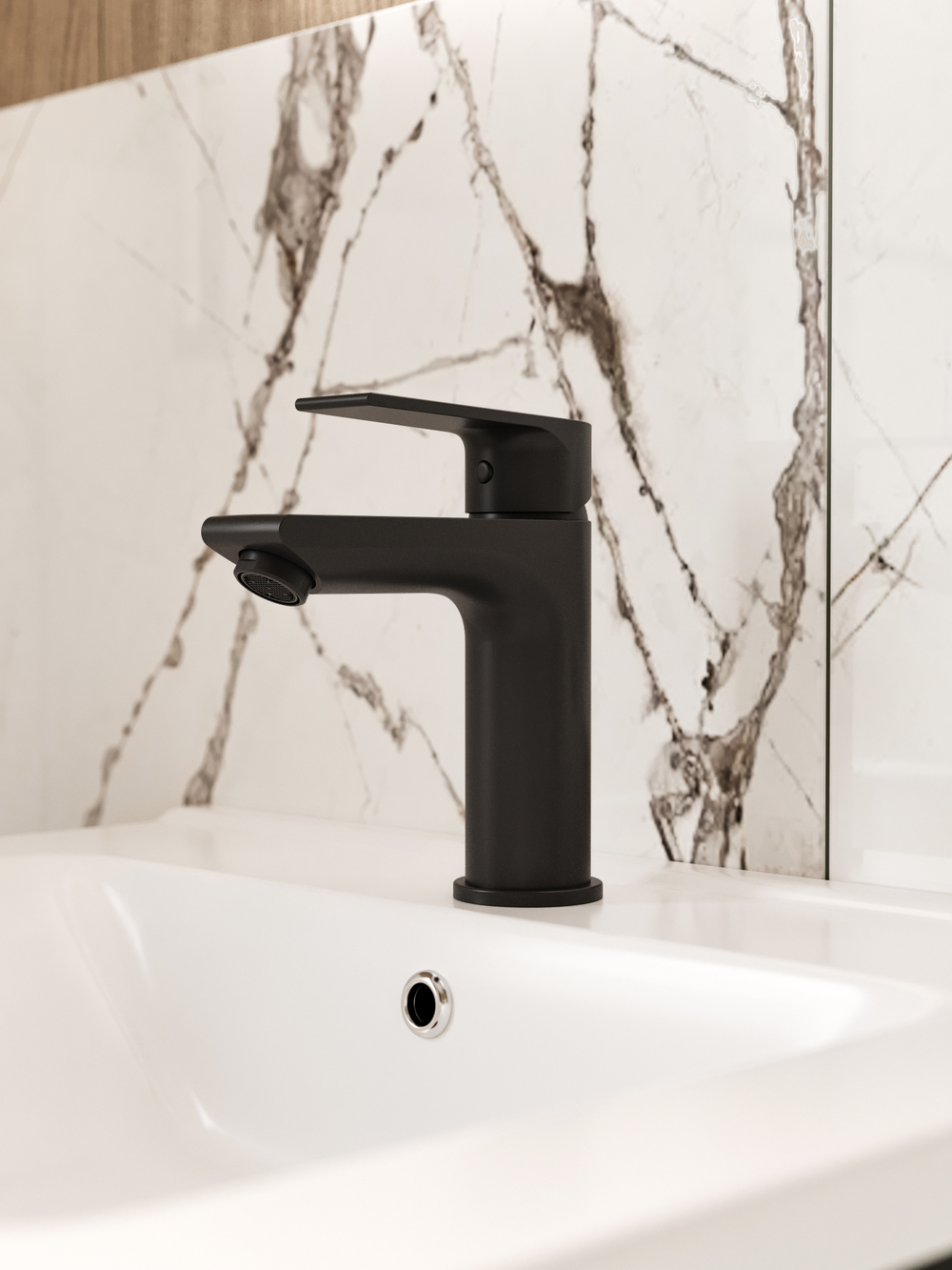 Смеситель для раковины STWORKI Готланд S13010BK матовый черный