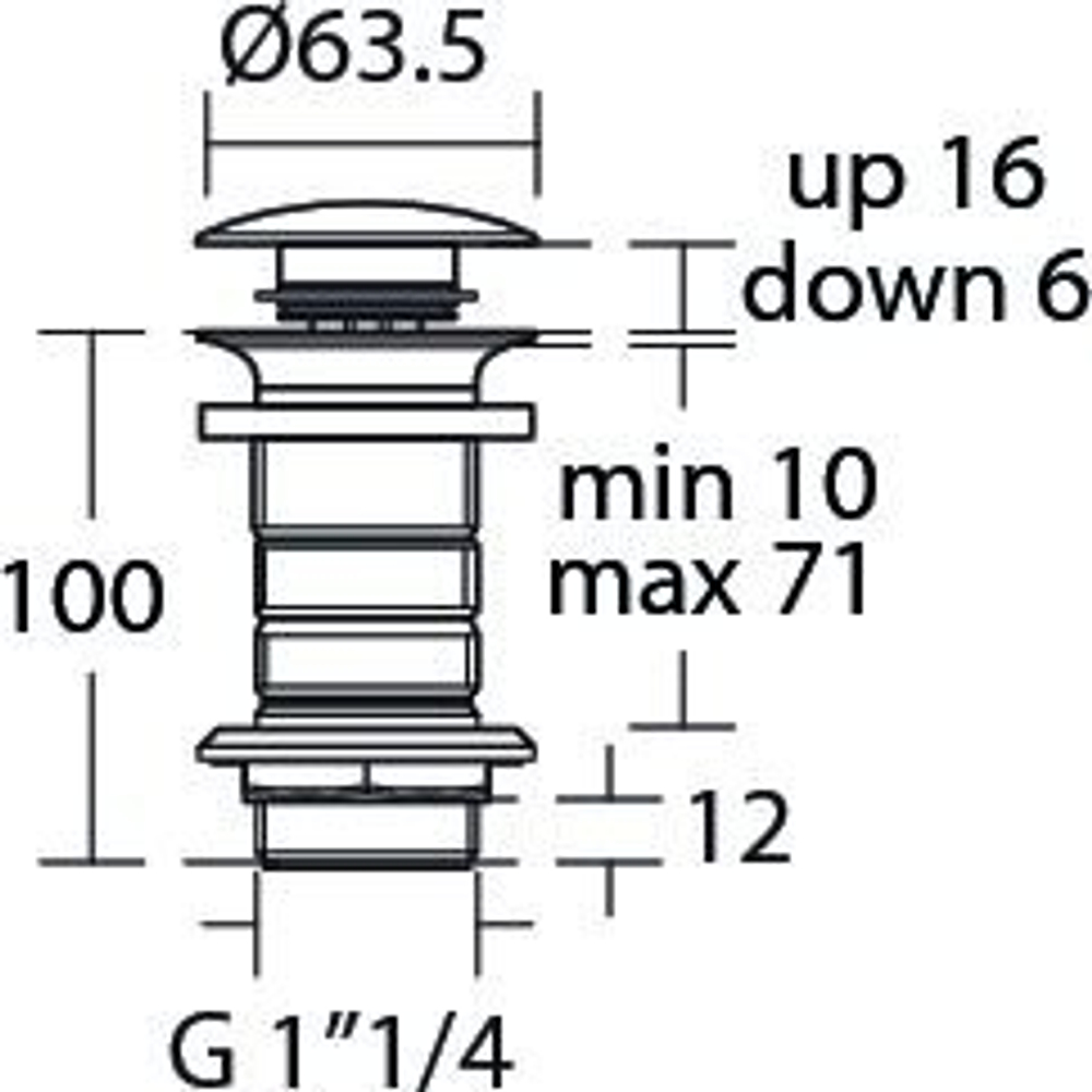 Нажимной донный клапан для умывальника Ideal Standard E1483XG