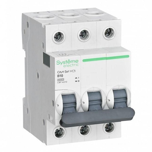 Автоматический выключатель City9 Set 10А В 3П 4,5кА Systeme Electric (автомат электрический) C9F14310