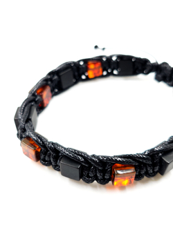 Мужской браслет на руку из янтаря. Браслет из формованного янтаря