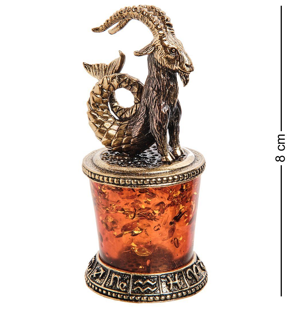 Народные промыслы AM-2772 Фигурка «Знак зодиака-Козерог» (латунь, янтарь)